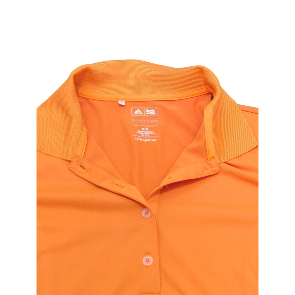 Adidas Golf Puremotion Polo Shirt Womens Medium M Orange Short Sleeve